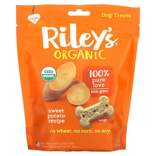 Riley’s Organics, Dog Treats, Large Bone, Sweet Potato Recipe, 5 oz (142 g)