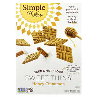 Simple Mills, Harina de semillas y frutos secos, Sweet Thins®, Miel y canela, 120 g (4,25 oz)