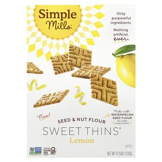 Simple Mills, Sweet Thins, Farine de graines et de fruits à coque, Citron, 120 g