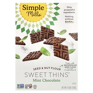 Simple Mills, Harina de semillas y frutos secos Sweet Thins, Menta y chocolate, 120 g (4,25 oz)