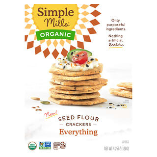 Simple Mills, Organic Seed Flour Crackers, Everything, 4.25 oz (120 g)