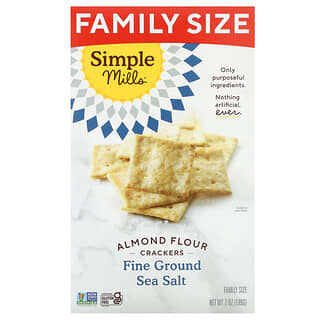 Simple Mills, Almond Flour Crackers, Fine Ground Sea Salt, Family Size, 7 oz (199 g)