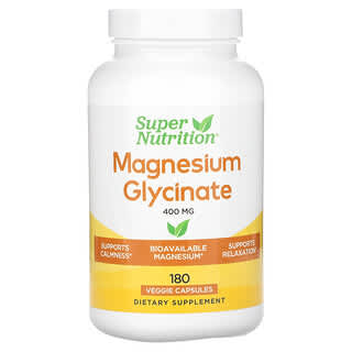 Super Nutrition, Magnesium Glisinat, 400 mg, 180 Kapsul Nabati (133 mg Per Kapsul)