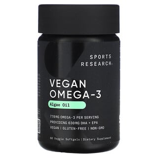 Sports Research, Suplemento con omega-3 vegano, 60 cápsulas blandas vegetales