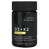 Sports Research, 維生素 D3 + K2，植物基，60 粒素食軟凝膠