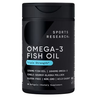 Sports Research, Óleo de Peixe Ômega-3, Potência Tripla, 90 Cápsulas Softgel