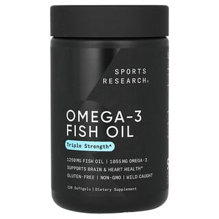 Sports Research, Óleo de Peixe Ômega-3, Potência Tripla, 120 Cápsulas Softgel