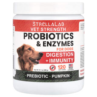 ستريلا لاب‏, Probiotics & Enzymes, For Dogs, Bacon, 120 Soft Chews, 10.1 o (288 g)