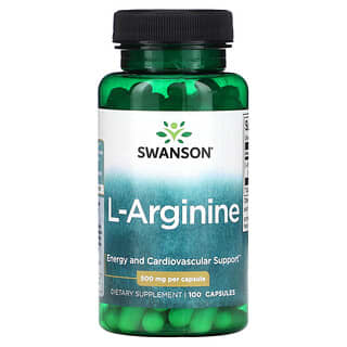 Swanson, L-arginina, 500 mg, 100 kapsułek