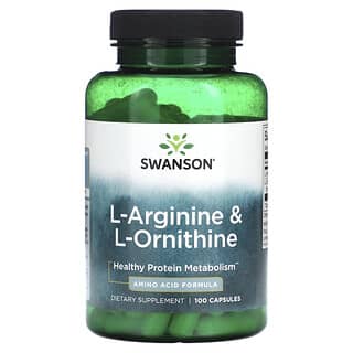 Swanson, L-Arginine & L-Ornithine, 100 Capsules