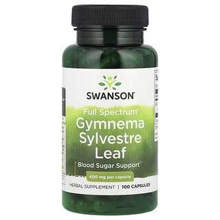 Swanson, Gymnema Sylvestre Leaf, полный спектр действия, 400 мг, 100 капсул