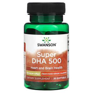 Swanson, 超級 DHA 500，500 毫克，30 粒軟凝膠