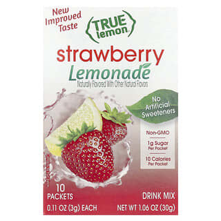 True Citrus, True Lemon, Limonade à la fraise, 10 sachets, 30 g