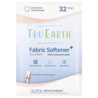 Tru Earth, Eco-Strips®, Омекотител за тъкани, ултра концентриран, свеж лен, 32 ленти