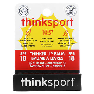 think, Thinksport, Балсам за устни Thinker, SPF 18, касис + грейпфрут, 0,15 унции (4,2 g)