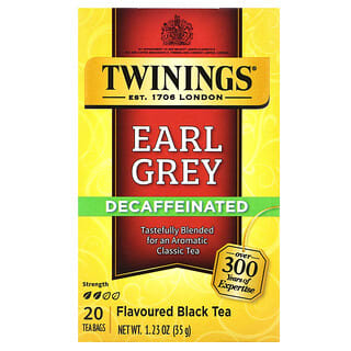 Twinings, Chá Preto com Sabor, Earl Grey, Descafeinado, 20 Saquinhos de Chá, 35 g (1,23 oz)