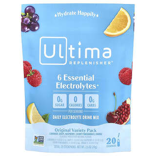 Ultima Replenisher, 6 Essential Electrolytes, Daily Electrolyte Mix, Variety Pack, 20 Stickpacks