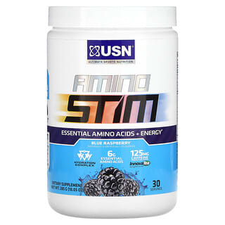 USN, Amino Stim, Essential Amino Acids + Energy, Blue Raspberry, 10.05 oz (285 g)