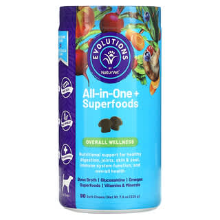 NaturVet, All-In-One + Superalimentos, Para perros, 90 comprimidos masticables blandos, 225 g (7,9 oz)