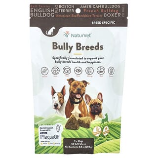 ناتورفيت‏, Bully Breeds, For Dogs, Hickory Smoked Bacon, 50 Soft Chews, 8.8 oz (250 g)