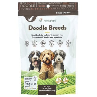 NaturVet, Doodle Breeds, For Dogs, Hickory Smoked Bacon, 50 Soft Chews, 8.8 oz (250 g)