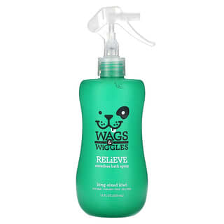 Wags & Wiggles, Relief, Spray pour le bain sans eau, Kiwi, 355 ml