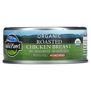 Wild Planet, Organic Roasted Chicken Breast With Rib Meat, No Salt Added, 5 oz (142 g)