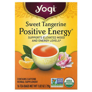 Yogi Tea, Énergie positive, Tangerine douce, 16 sachets de thé, 29 g