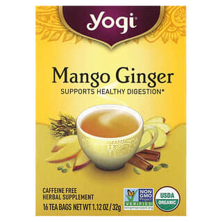 Yogi Tea, Manga, Gengibre, Sem Cafeína, 16 Saquinhos de Chá, 32 g (1,12 oz)