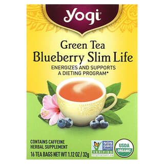 Yogi Tea, Chá Verde Mirtilo Slim Life, 16 Saquinhos de Chá, 32 g (1,12 oz)