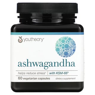 Youtheory, Ashwagandha, 60 kapsułek wegetariańskich