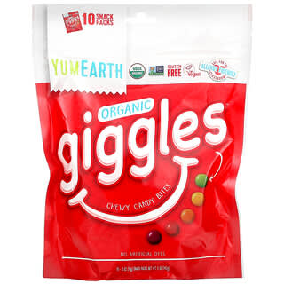 YumEarth, Organic Giggles, 10 Snack Packs, .5 oz (14 g) Each