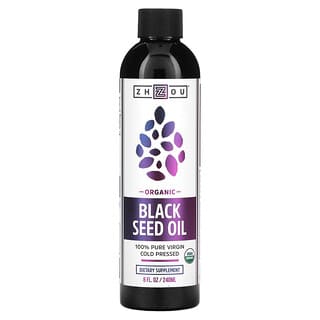 Zhou Nutrition, Aceite de semilla negra virgen 100% puro, orgánico, prensado en frío, 240 ml (8 oz. Líq.)