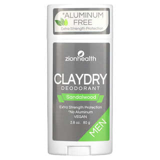 Zion Health, ClayDry Men's Deodorant, Sandelholz, 80 g (2,8 oz.)