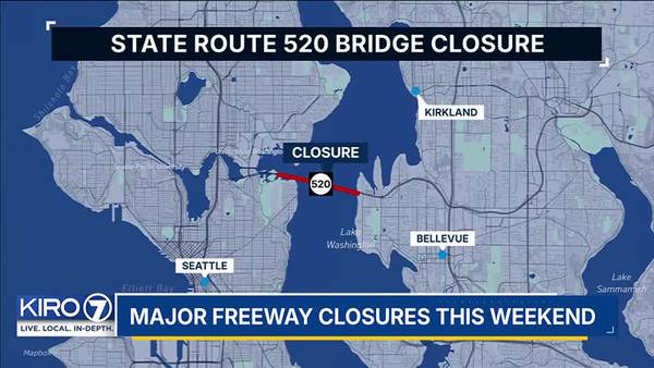 Double traffic trouble: Closures on 520 Bridge, I-405 this weekend