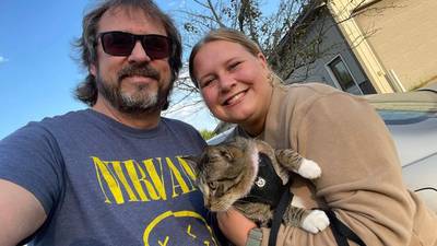 PHOTOS: Missing cat found in Monroe flies home to Minnesota