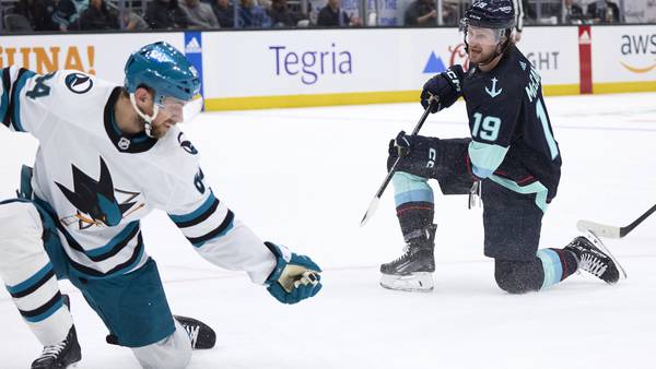 Devin Cooley cool under pressure with 49 saves as Sharks top Kraken 3-1