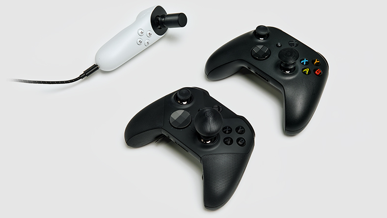 Xbox controllers and Xbox Adaptive Thumbstick Toppers.