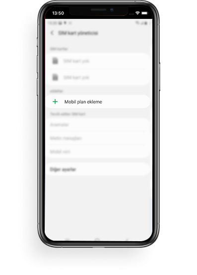 “Mobil plan ekleme” yi tıkla