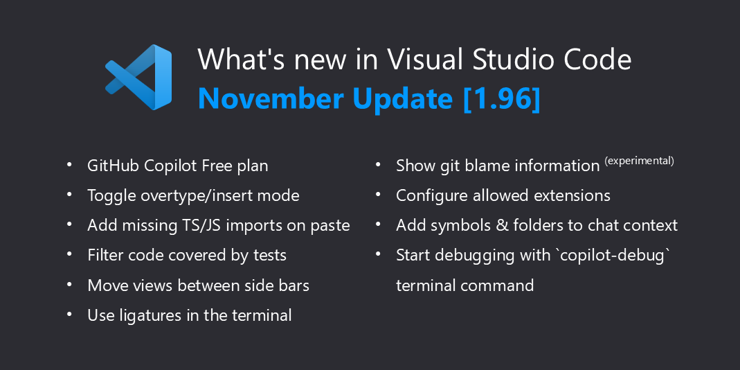 Visual Studio Code November 2024