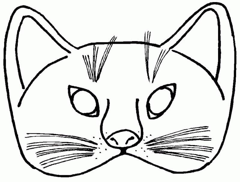 Cat Mask Drawing coloring page