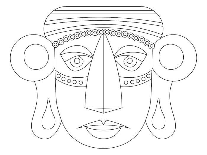 Inca Mask coloring page