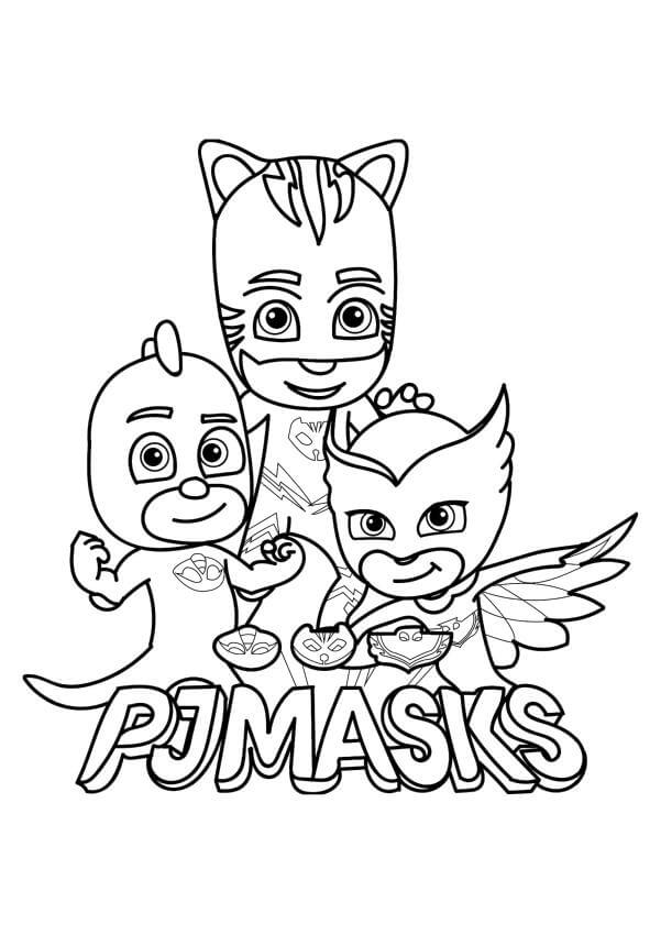 PJ Mask Team coloring page