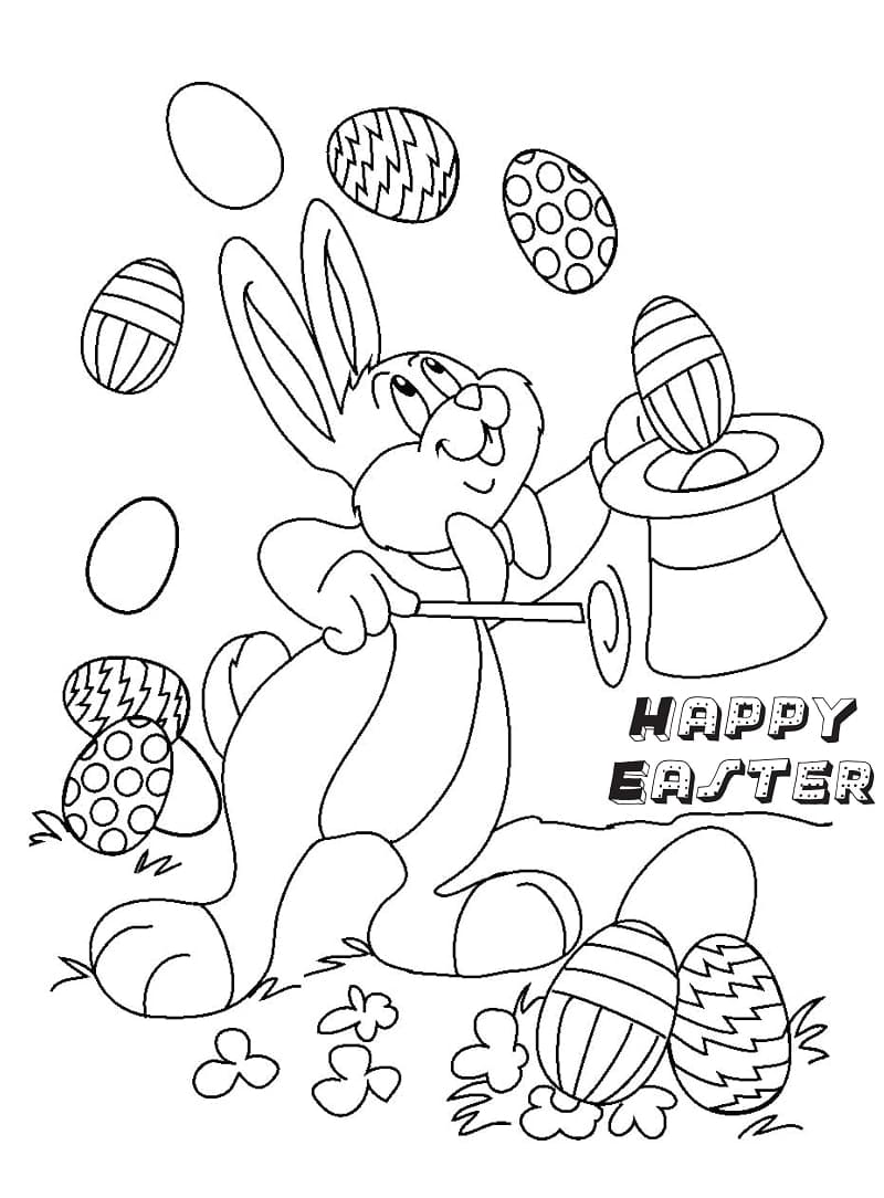 Happy Easter coloring page