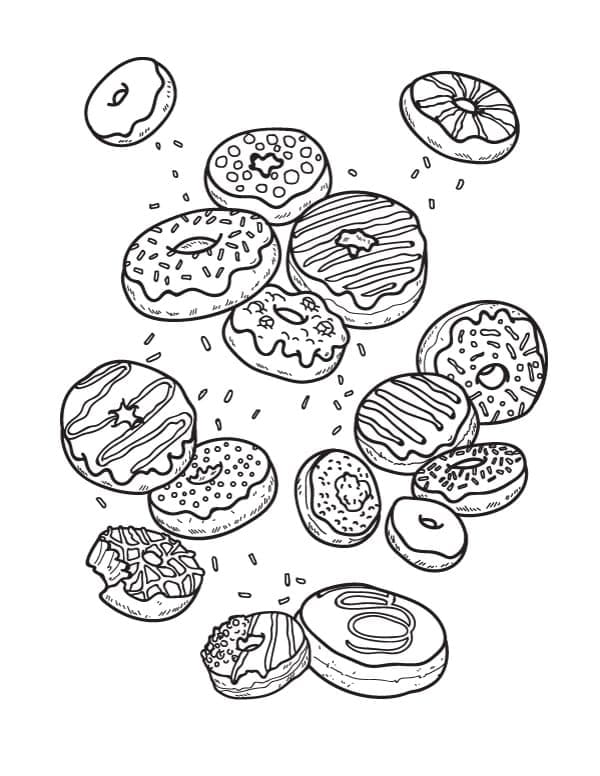 Free Donuts coloring page