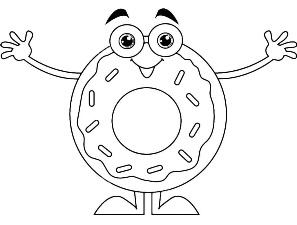 Happy Donut coloring page