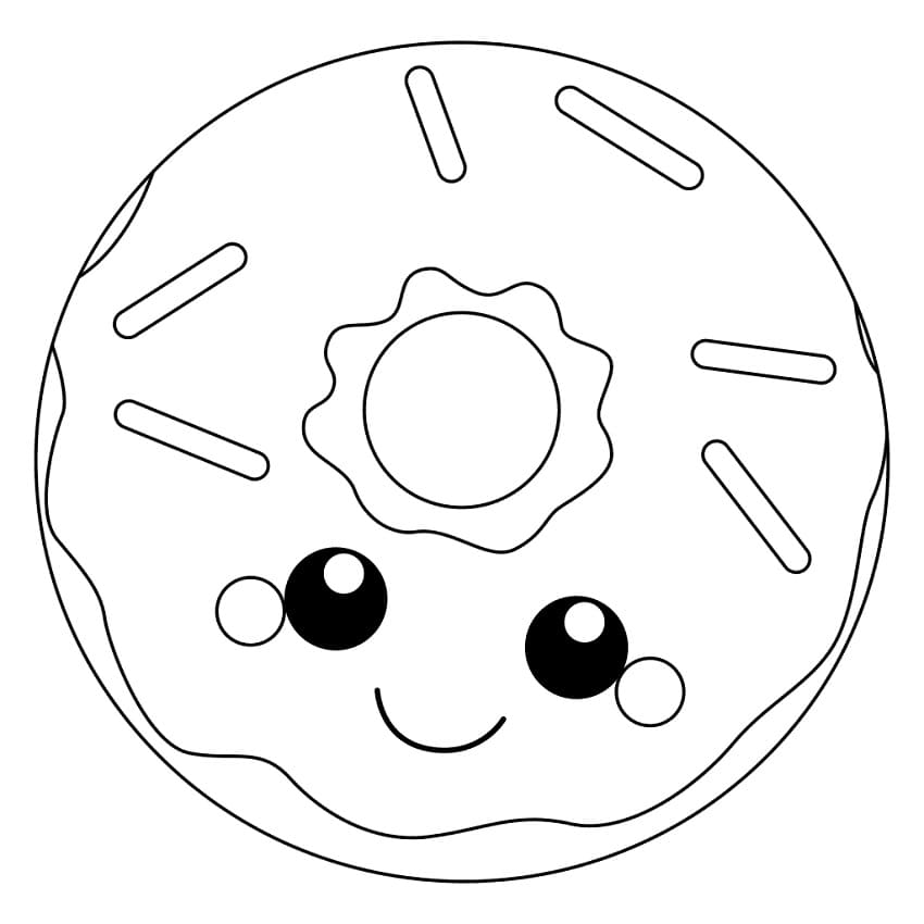 Kawaii Donut coloring page