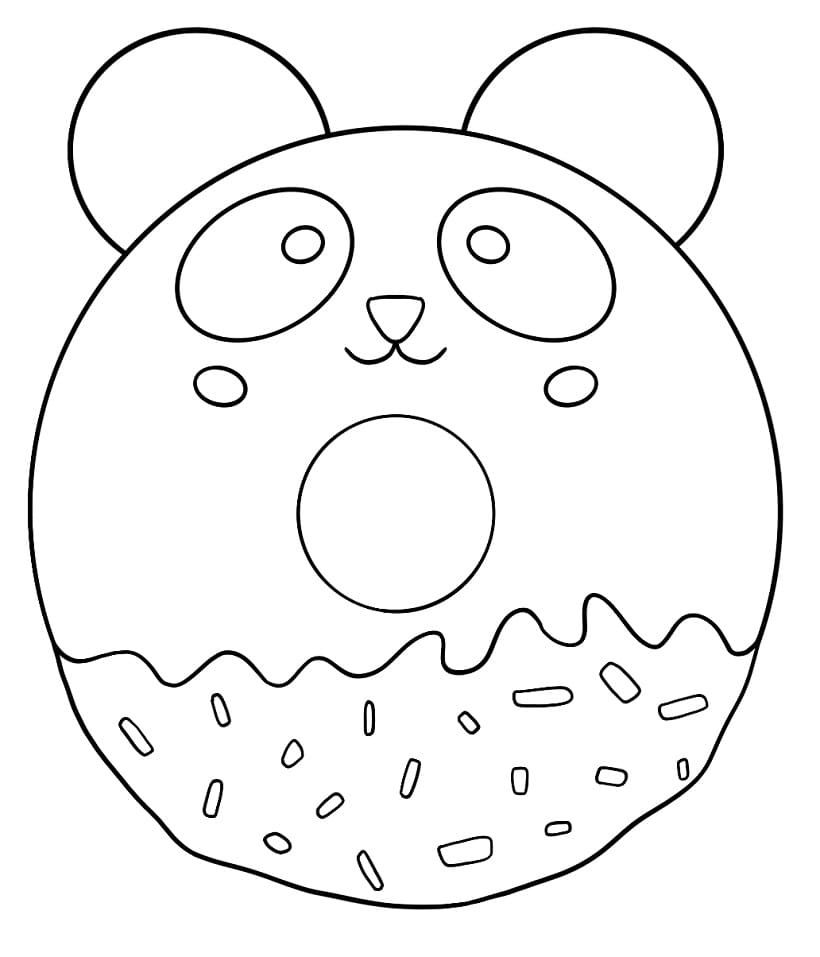 Panda Donut coloring page