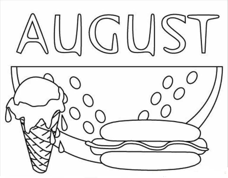 August Foods coloring page