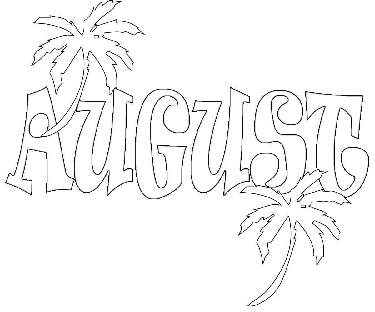 August Free For Kids coloring page